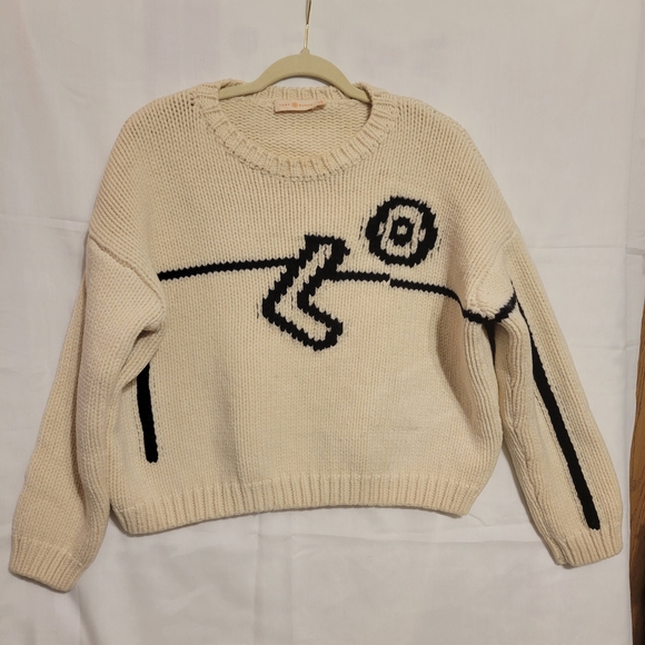 Tory Burch Sweaters - Tory Burch Women's Sweater Ivory/Cream 100% Wool Long Sleeve